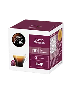 Nescaf&eacute; Doppio Espresso package and capsule for Dolce Gusto
