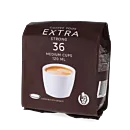 Kaffekapslen Extra Strong 36 package and pods for Senseo